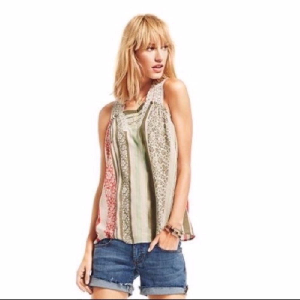 Cute CAbi Whisper Gauze Crochet Tank